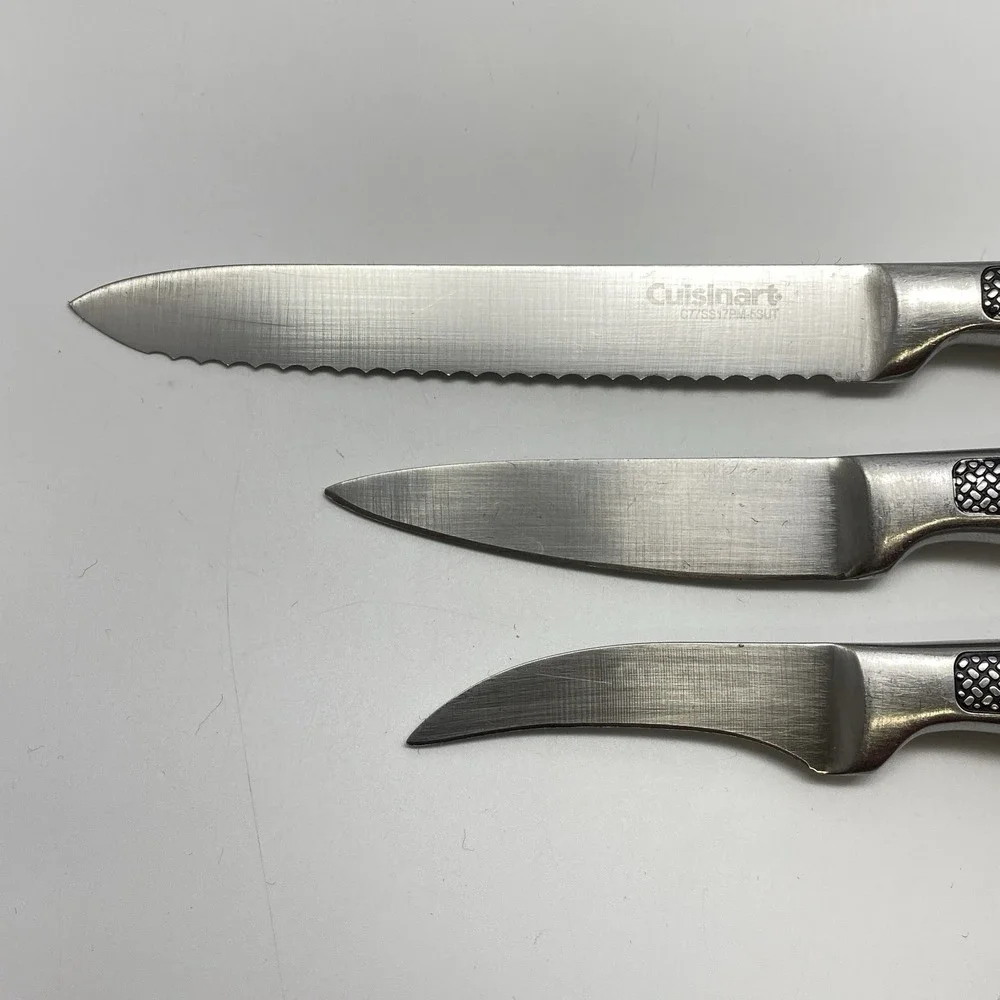 As Is Cuisinart 6 pcs Graphix Stainless Knives Chef Carving Santoku Paring Black